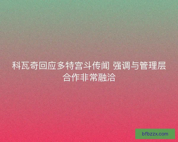 科瓦奇回应多特宫斗传闻 强调与管理层合作非常融洽 科瓦奇回应多特宫斗传闻 强调与管理层合作非常融洽